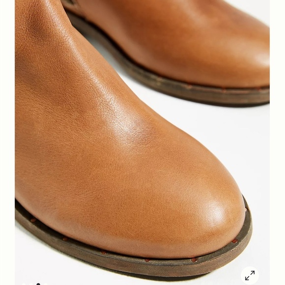 Beek Quail Slouchy Zip Bootie Saddle Brown Leather Round Toe Ankle Boots - Picture 5 of 14